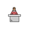 classroom, school, student, table line illustration. element of education illustration icons. Signs, symbols can be used