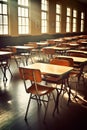 Classroom of the school without student and teacher Royalty Free Stock Photo