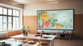 classroom screen on wall Royalty Free Stock Photo