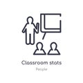 classroom stats outline icon. isolated line vector illustration from people collection. editable thin stroke classroom stats icon