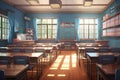 Classroom sunlight anime visual novel game. Generate Ai