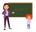 Classroom teacher and cute students Royalty Free Stock Photo