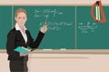 At classroom the teacher teaches math Royalty Free Stock Photo