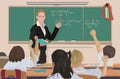 At classroom the teacher teaches math Royalty Free Stock Photo