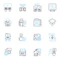 Classroom training linear icons set. Learning, Education, Instruction, Teaching, Enrichment, Development, Learning