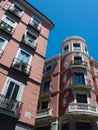 Classy authentic buildings in Chueca downtown district in Madrid, Spain Royalty Free Stock Photo