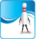 Classy bowling pin cartoon character Royalty Free Stock Photo