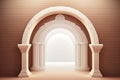 Classy brick archway serving as the main entrance to a historic building