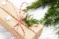 Classy Christmas gifts box presents on brown paper