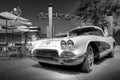 Classy Corvette in monochrome Royalty Free Stock Photo