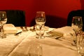 Classy elegant dinner setting and crystal glasses