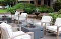 Classy elegant and modern hotel backyard lounge at Amsterdam, The Netherlands in Europe. Seats at luxury premium hotel.