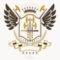 Classy emblem, vector heraldic Coat of Arms.