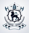 Classy emblem, vector heraldic Coat of Arms.