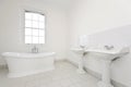 Classy family bathroom with free standing bathtub Royalty Free Stock Photo