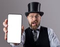 Classy gentleman with smartphone Royalty Free Stock Photo