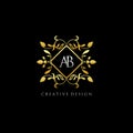 Classy Gold Royal AB Letter Logo