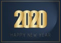 Classy 2019 Happy New Year background. Golden design for Christmas and New Year 2019 cards. Vector background in gold and dark