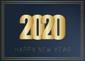 Classy 2019 Happy New Year background. Golden design for Christmas and New Year 2019 cards. Vector background in gold and dark