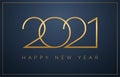 Classy 2021 Happy New Year background. Golden design for Christmas and New Year 2021 greeting cards vector