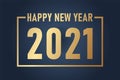 Classy 2021 Happy New Year background. Golden design for New Year 2021 greeting cards vector.