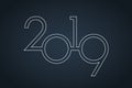 Classy 2019 Happy New Year background. Logo illustration