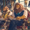 Classy Lion Barber Shop Scene