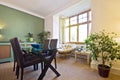 Classy living area with dining table