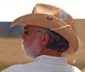 Classy Straw Cowboy Hat For Jazzfest Royalty Free Stock Photo