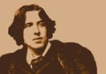 Portrait of the famous Irish writer, Oscar Wilde. Royalty Free Stock Photo