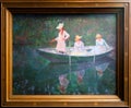 Claude Monet three girls on a boat painting at Orsay Museum in Paris