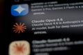Claude-Opus-4.6 mobile application interface on a smartphone screen, showcasing Anthropic most intelligent frontier Royalty Free Stock Photo