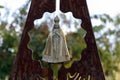 Metal statue with image of Our Lady of Aparecida