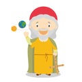 Claudius Ptolemy cartoon character. Vector Illustration.