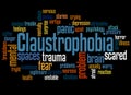 Claustrophobia fear of confined spaces word cloud concept 3