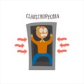 Claustrophobia Vector Illustration Royalty Free Stock Photo