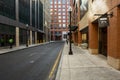 Claustrophobic modern street architecture in Boston North End Royalty Free Stock Photo