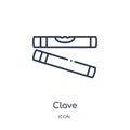 Clave icon from music outline collection. Thin line clave icon isolated on white background