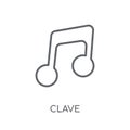 Clave linear icon. Modern outline Clave logo concept on white ba