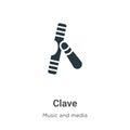 Clave vector icon on white background. Flat vector clave icon symbol sign from modern music collection for mobile concept and web Royalty Free Stock Photo