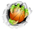 Claw with Basketball Ball Breaking out Of Background Royalty Free Stock Photo