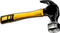 Claw Hammer with Yellow Handle - DIY Tool, Construction, Renovation Royalty Free Stock Photo