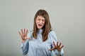 Claw hands, hand gesture and sign, scary desperate, showing claws, nails, silly Royalty Free Stock Photo