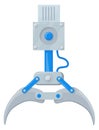 Claw manipulator cartoon icon. Automatic robotic arm