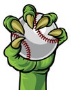 Claw Monster Hand Holding a Baseball Ball Royalty Free Stock Photo