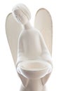 Clay Angel Statue Isolated on White Royalty Free Stock Photo