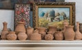 Clay art pots Royalty Free Stock Photo