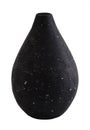 Clay black drop shaped pot in a rustic or Scandinavian style