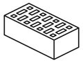 Clay brick icon. Building construction block in line style