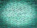 Turquoise clay brick wall, detailed view of bricks Royalty Free Stock Photo